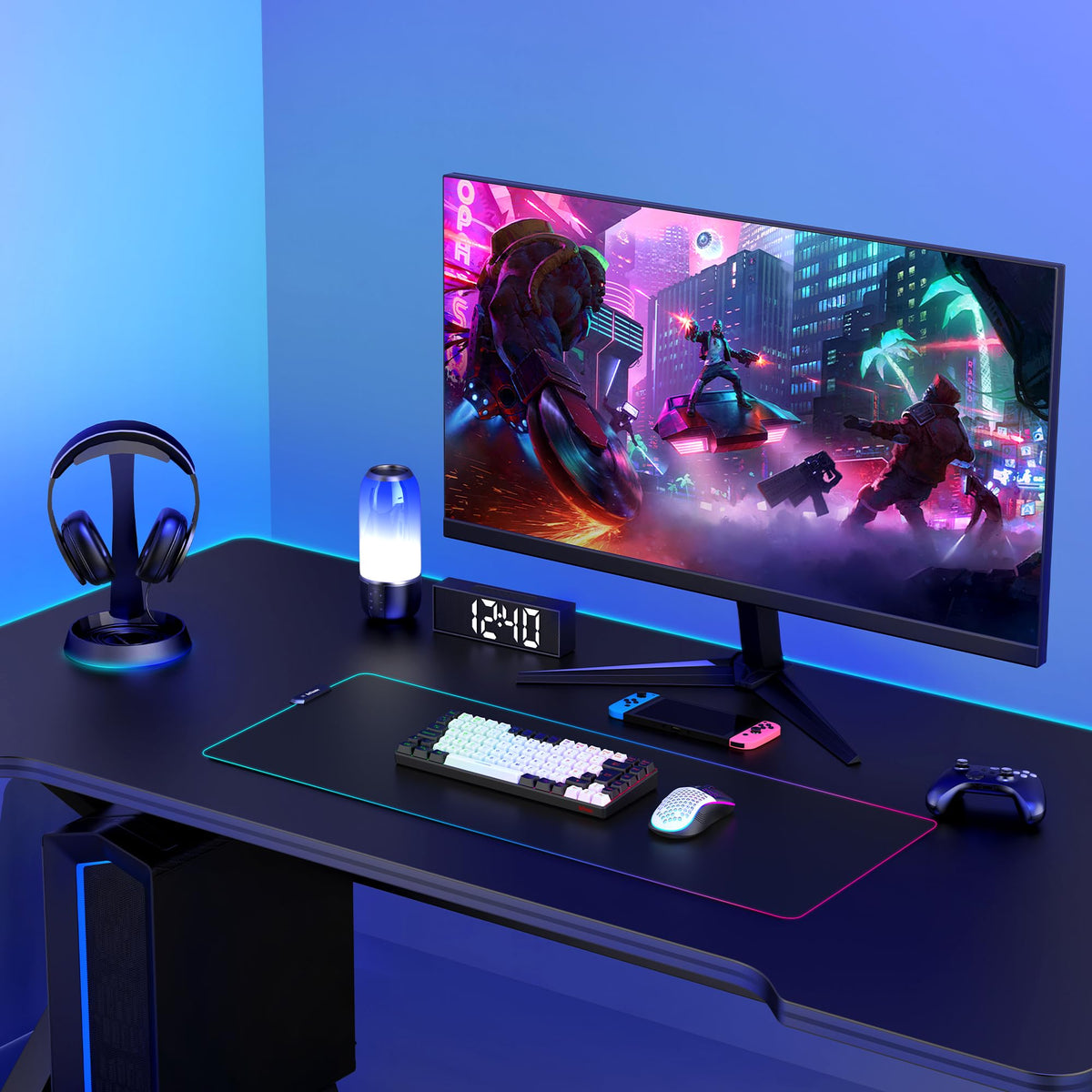 RedThunder K84 75% Wireless Gaming Keyboard and Mouse Rainbow Backlight UK Layout 85 Keys TKL Ultra Compact Mini Design Lightweight Honeycomb Gaming Mouse for PC Mac PS5 Xbox Office Gamers