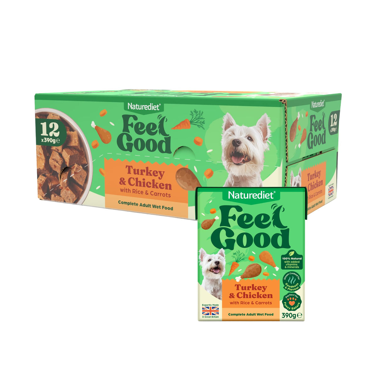 Naturediet Feel Good Wet Dog Food Selection Pack, 390g x 16 Cartons