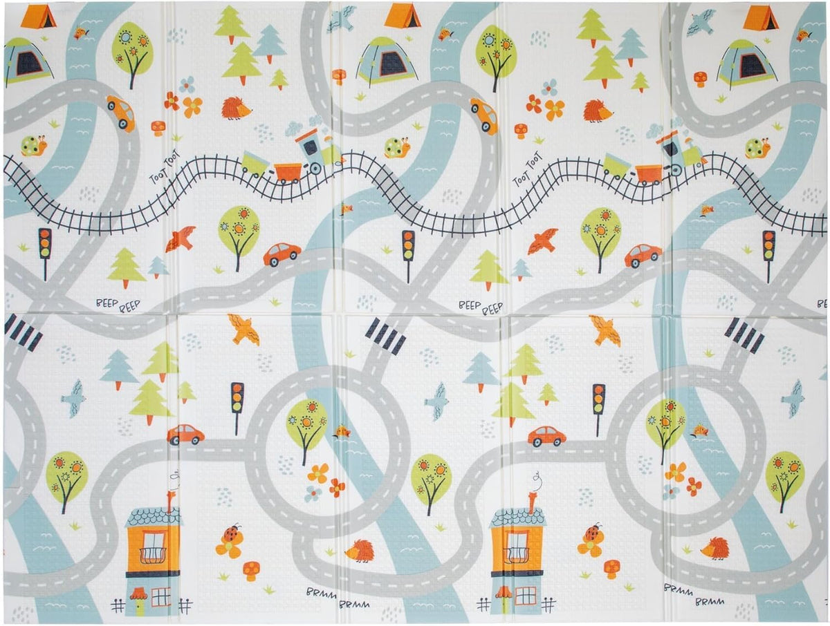 Nuby Foldable Reversible Baby Play Mat, 150 x 200 cm, XXL, 0M+, Rainbow