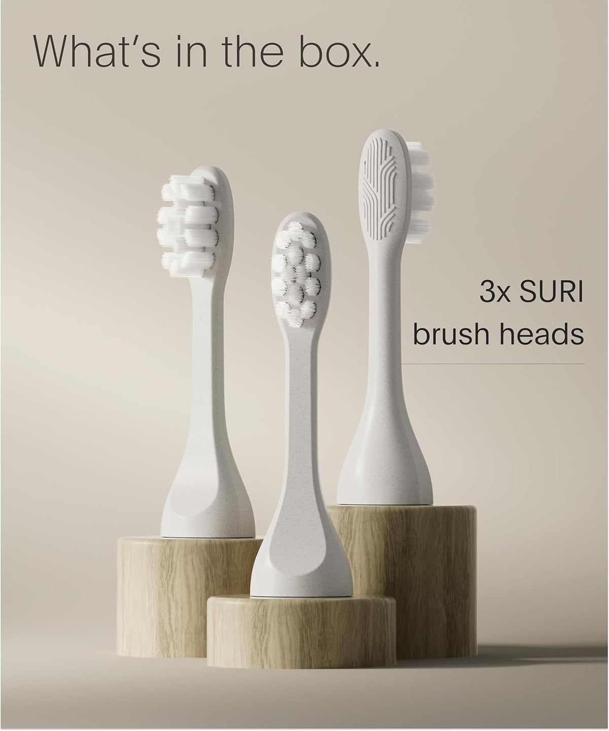 SURI Recyclable Electric Toothbrush Heads | Core & Pro Compatible | Long Lasting Replacement Heads | Pack of 3 | Winter Fern