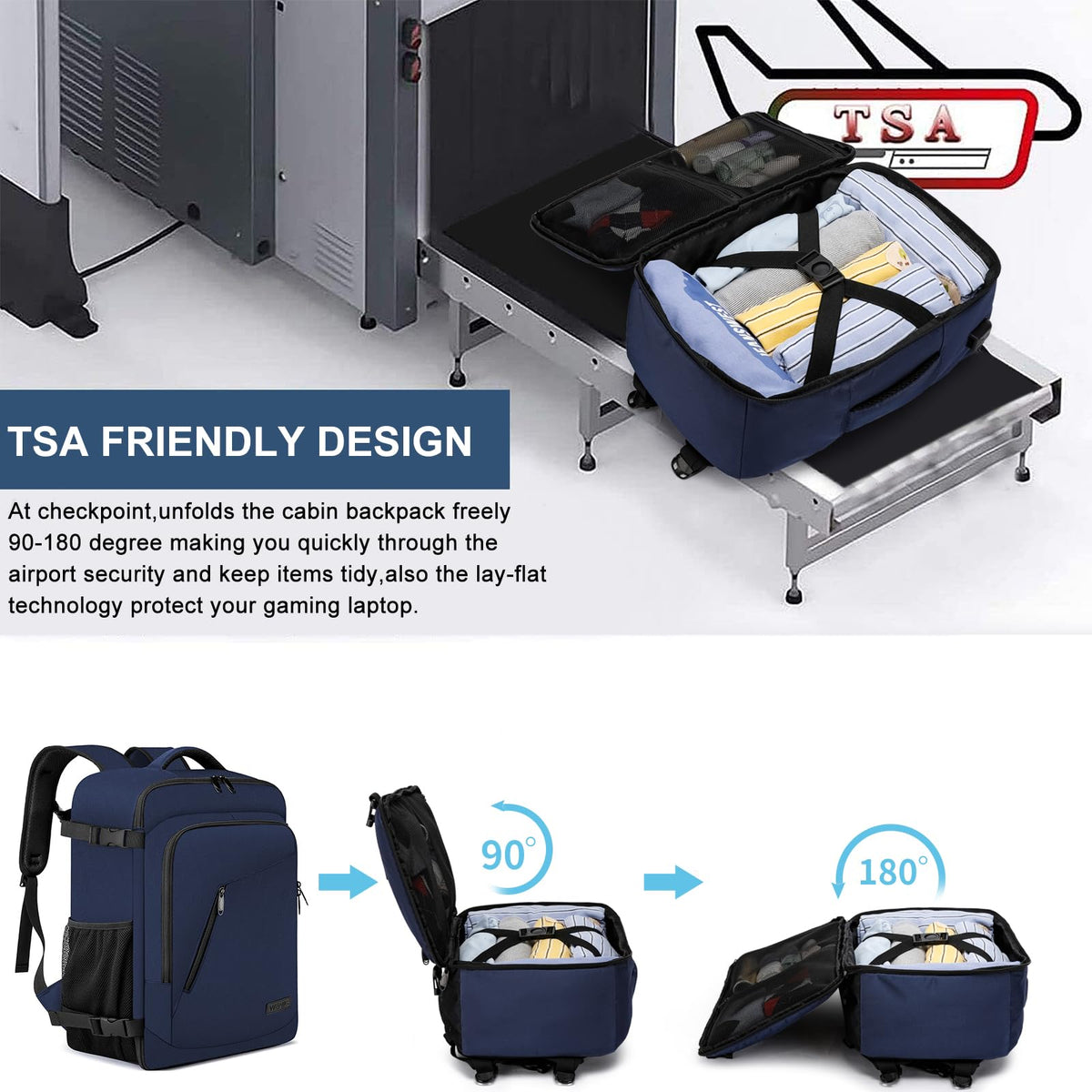 Ryanair Cabin Bags 40x30x20 Underseat 24L Small Travel Backpack Cabin Size