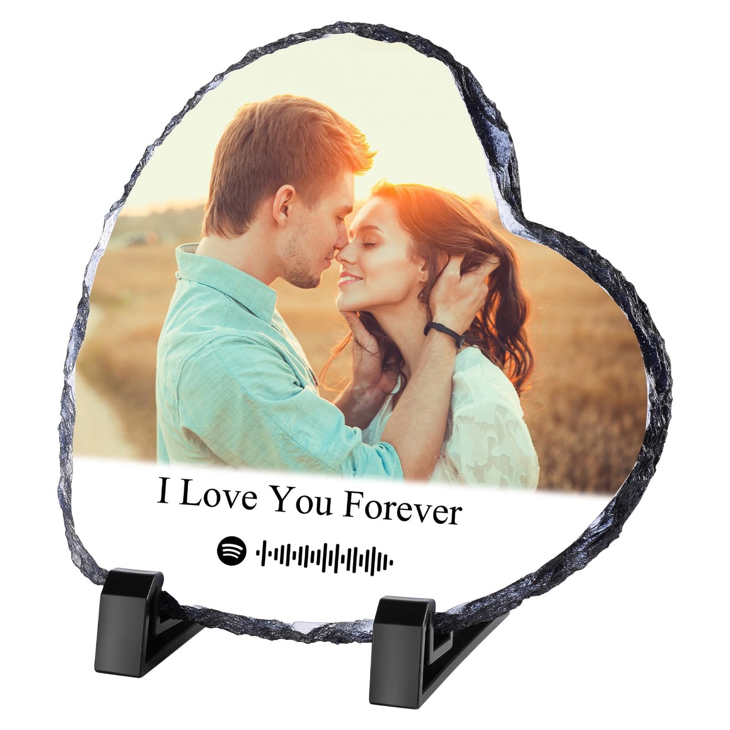Personalised Memorial Plaque, Custom Rock Slate Frame with Photo Text, Customised Memorial Gifts for Loss of Loved One, Cemetery Decorations for Grave