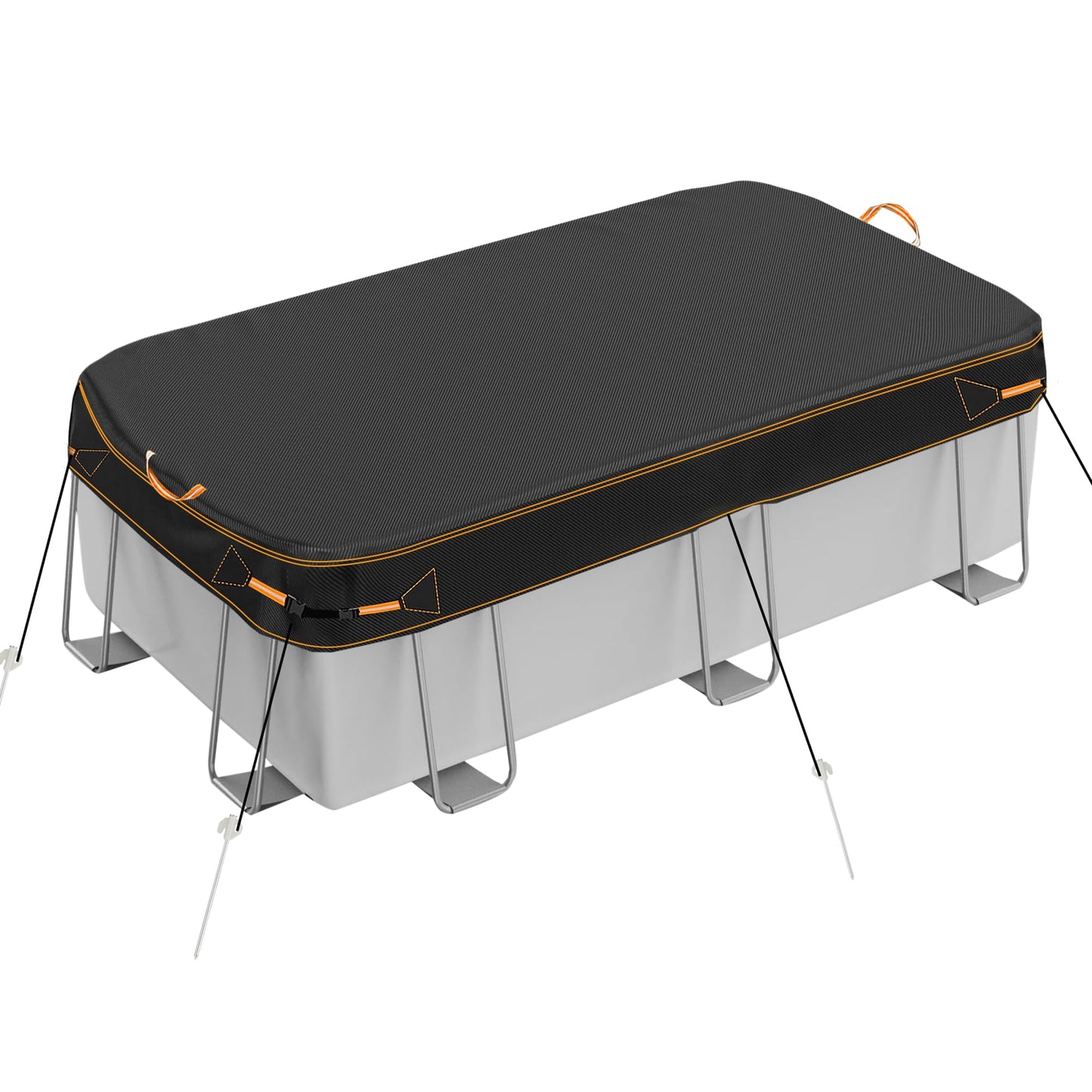 Round Pool Cover for above ground Swimming pools, Heavy Duty Oxford Fabric, Tear Resistant, Ideal for Circle & Round-shaped Pool, Waterproof and Dustproof (12FT, Black)