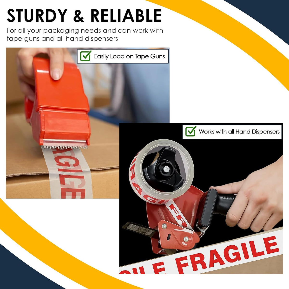iSOUL Parcel Tape, 6 Rolls Packing Tape Strong Heavy Duty Fragile Tape 48mm x 66m For Packing Boxes Packaging Tape Moving tape Parcel Tape Strong Fragile, Packing Tape Strong for Moving House