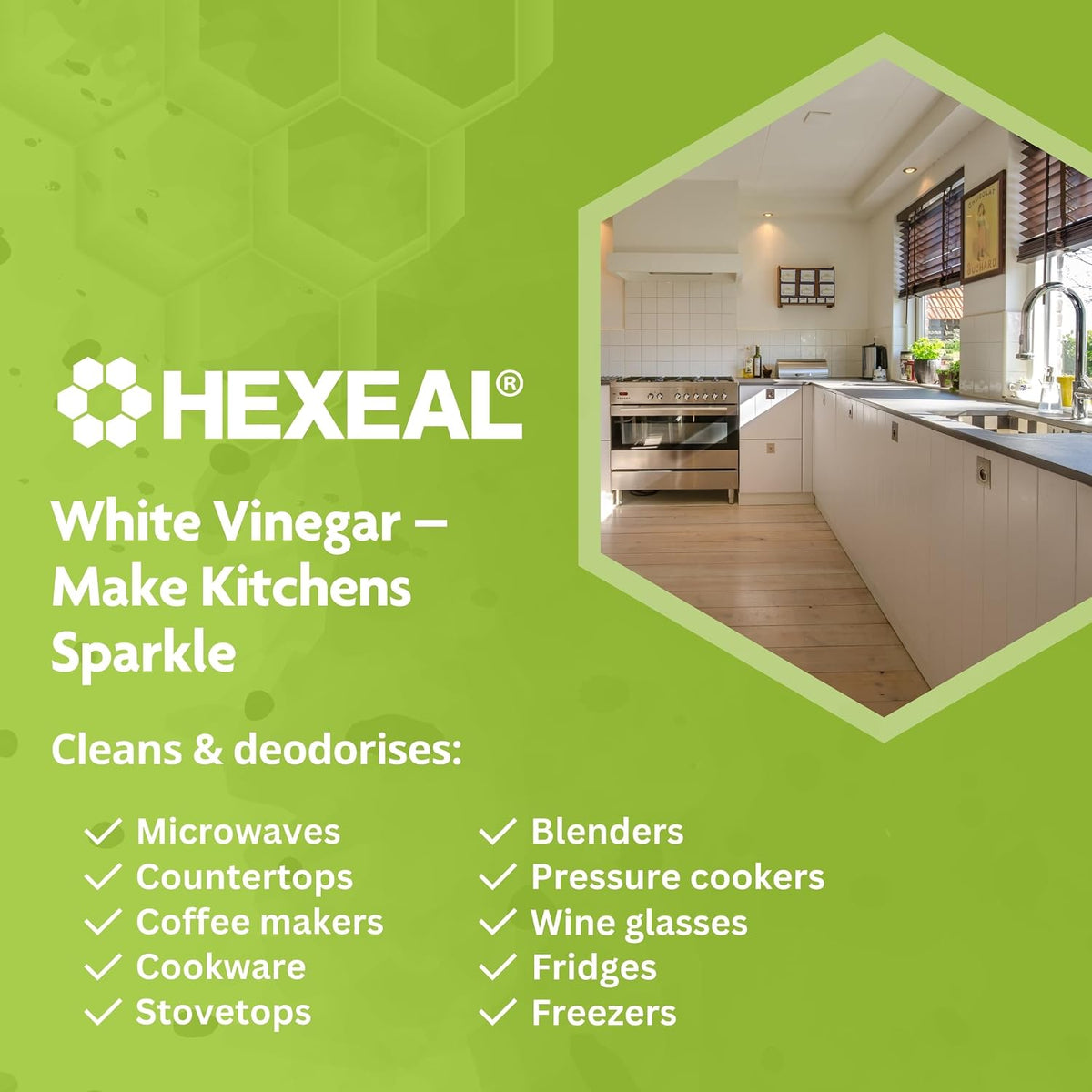 Hexeal White Vinegar 10L - Food Grade, Cooking & Cleaning