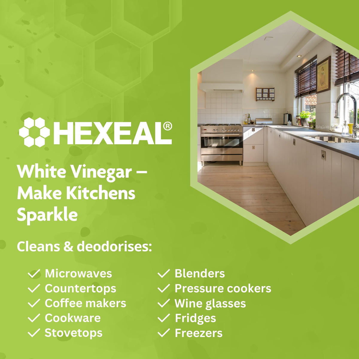Hexeal White Vinegar 10L - Food Grade, Cooking & Cleaning