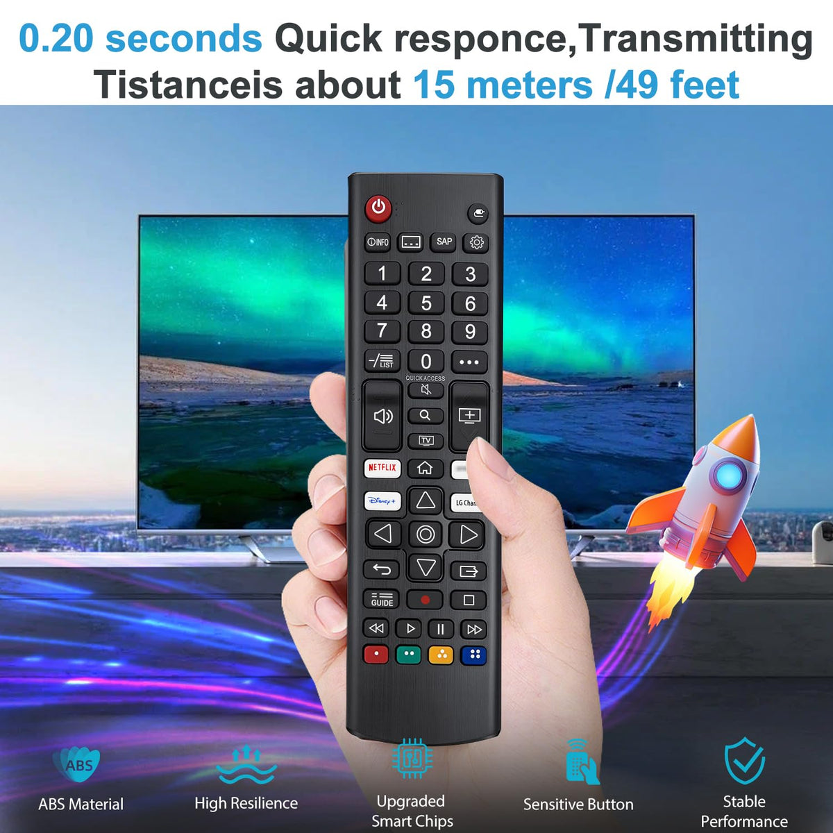 Universal Remote for LG TV Remote Control (All Models) Compatible with All L G LED OLED LCD UHD HDTV HDR Webos 4K 8K Smart TV with Netflix,Video,L G Channels Button,Disney Plus