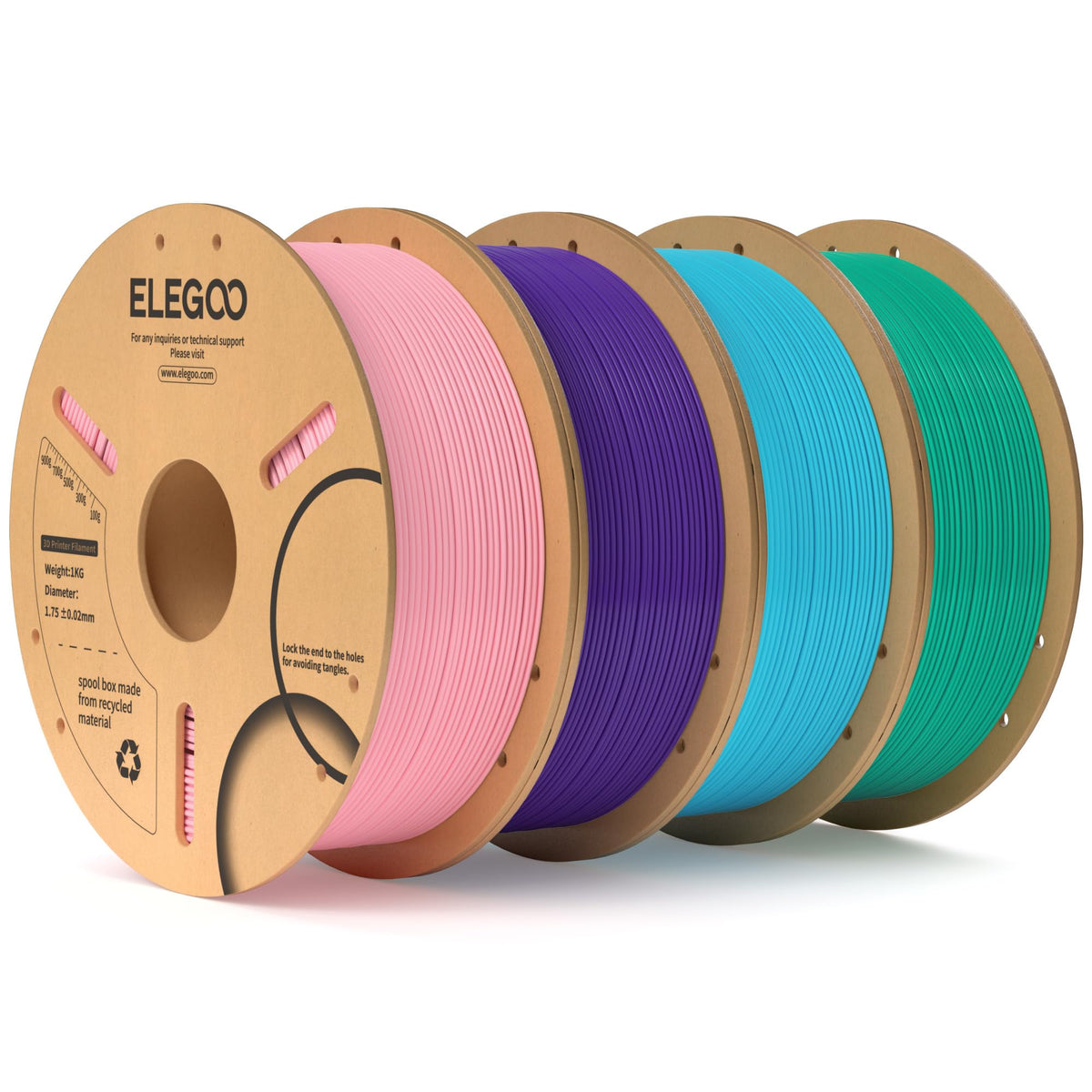 ELEGOO PLA Filament 1.75mm Black 1KG, 3D Filament Dimensional Accuracy +/- 0.02mm, 1kg Cardboard Spool(2.2lbs) 3D Printing Filament Fits for Most FDM 3D Printers