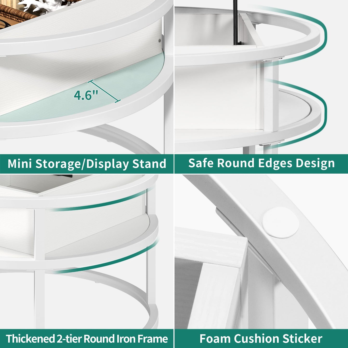 YITAHOME Coffee Table with Lift Top, lift up Coffee Table Round with Hidden Storage Compartment, 60x60x47cm