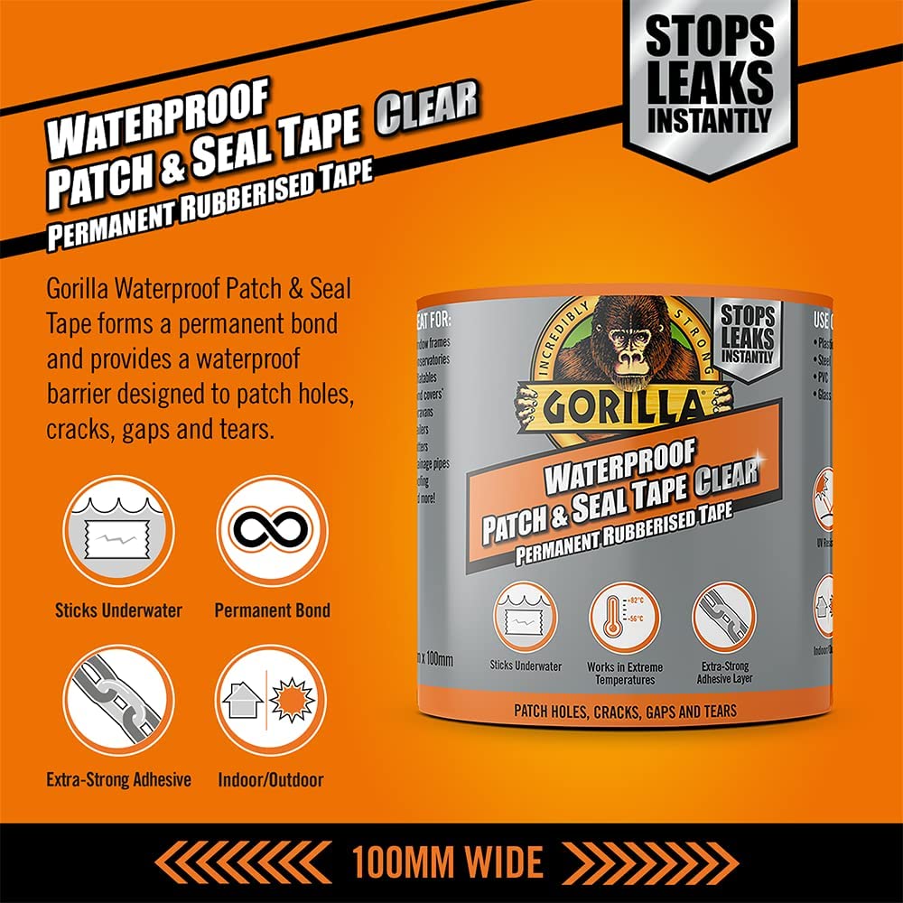 Gorilla Waterproof Patch & Seal Tape Black 3m