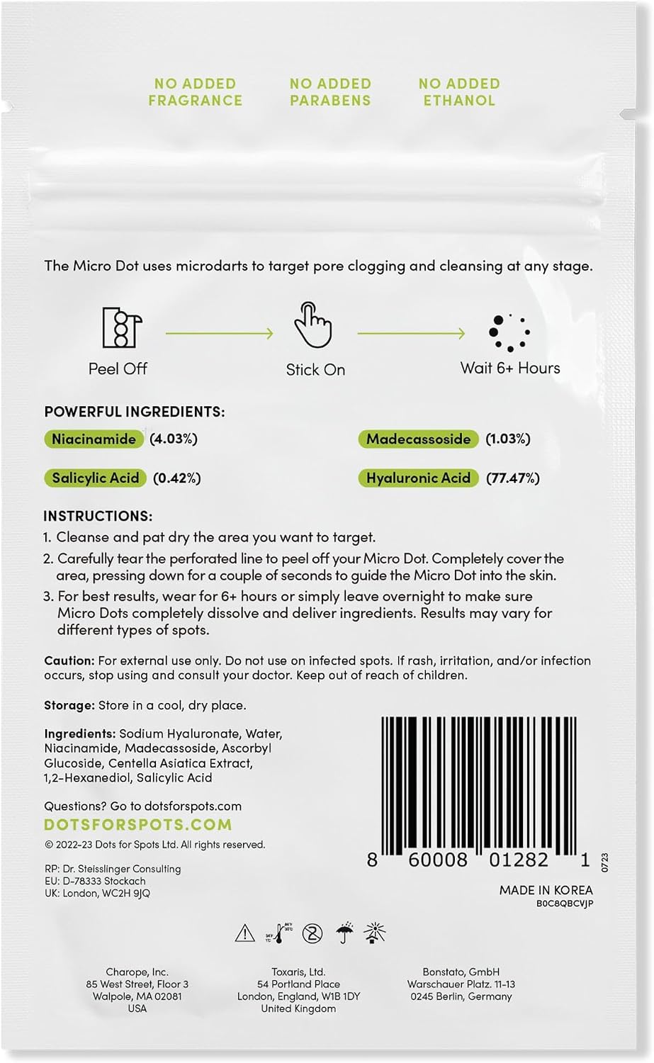Dots for Spots Oval Spot Patch with Micro Darts - Pack of 9 Translucent Spot Treatment Stickers Infused With Niacinamide & Salicylic Acid - Fast-Acting, Vegan & Cruelty Free Skin Care