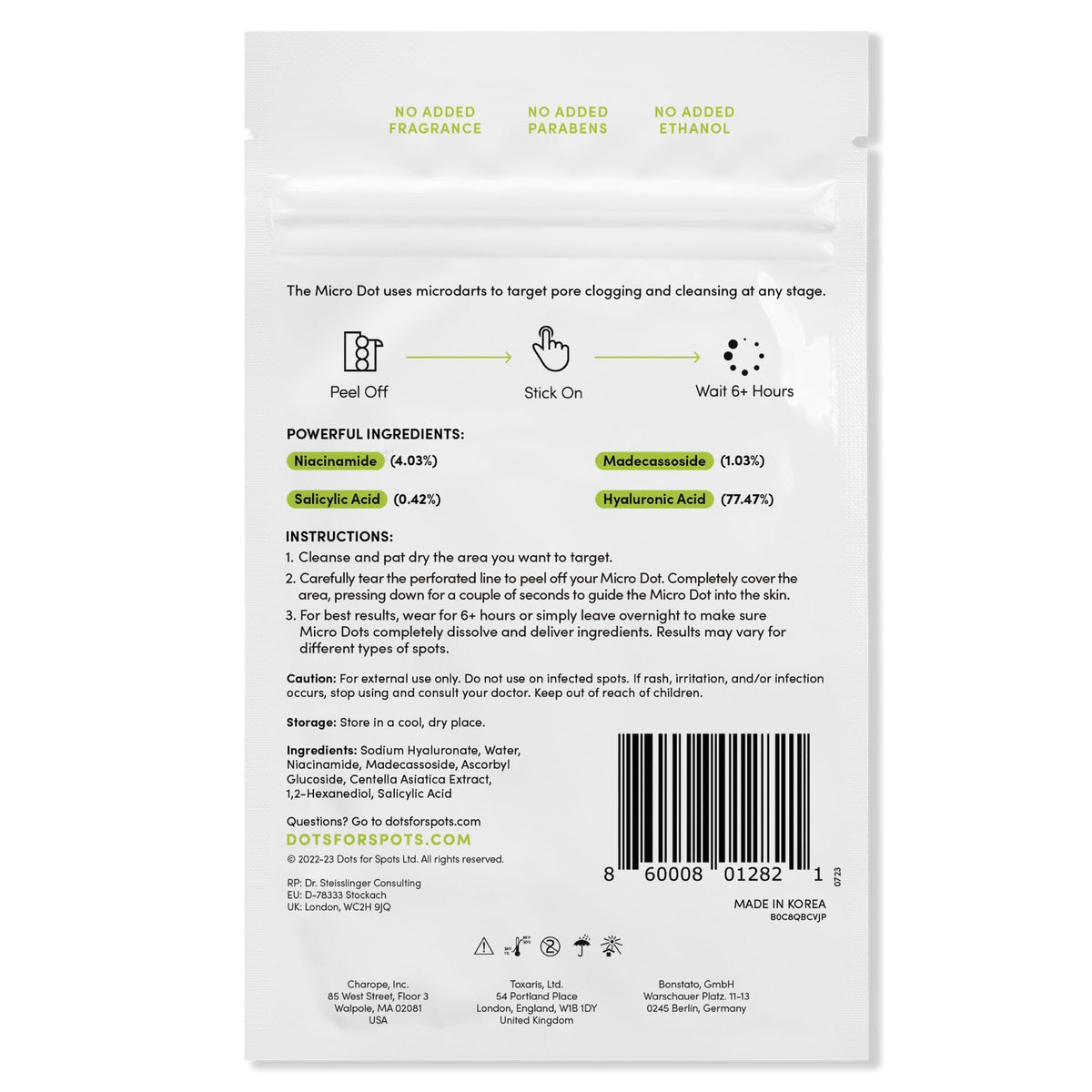 Dots for Spots Oval Spot Patch with Micro Darts - Pack of 9 Translucent Spot Treatment Stickers Infused With Niacinamide & Salicylic Acid - Fast-Acting, Vegan & Cruelty Free Skin Care