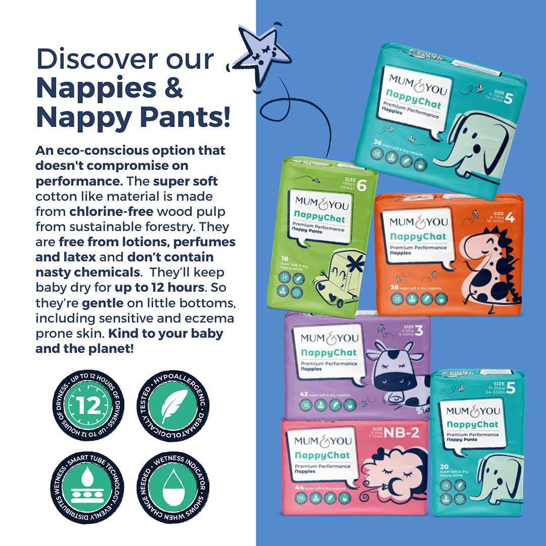 Mum & You Baby Wipes - Biodegradable Wet Wipes | 99.4% Water | Ideal for Sensitive Newborn Skin | 336 Newborn Wipes Bulk, Bum Wipes, Wet Tissue, Plastic free Wet wipes, (56 wipes x 6 packs)