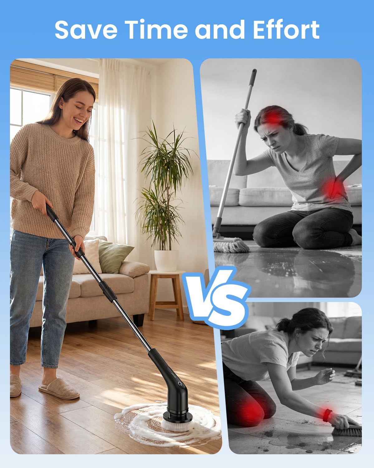Leebein Electric Spin Scrubber, Cordless Cleaning Brush for Bathroom, Home