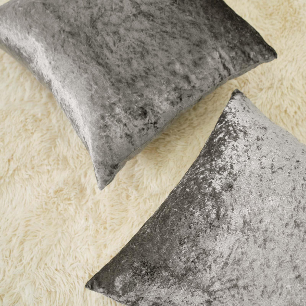 Crushed Velvet Cushion Cover Pack of 2 x Pillow Case Home Decor Sofa Luxury 18"