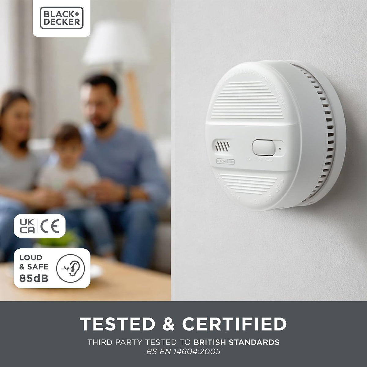 BLACK+DECKER Smoke Alarm 2 Pack for Home 10 Year Life, Replaceable Battery