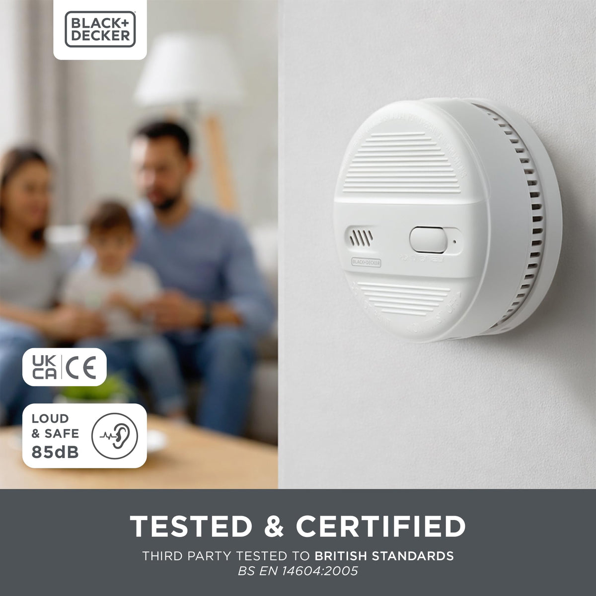 BLACK+DECKER Smoke Alarm 2 Pack for Home 10 Year Life, Replaceable Battery