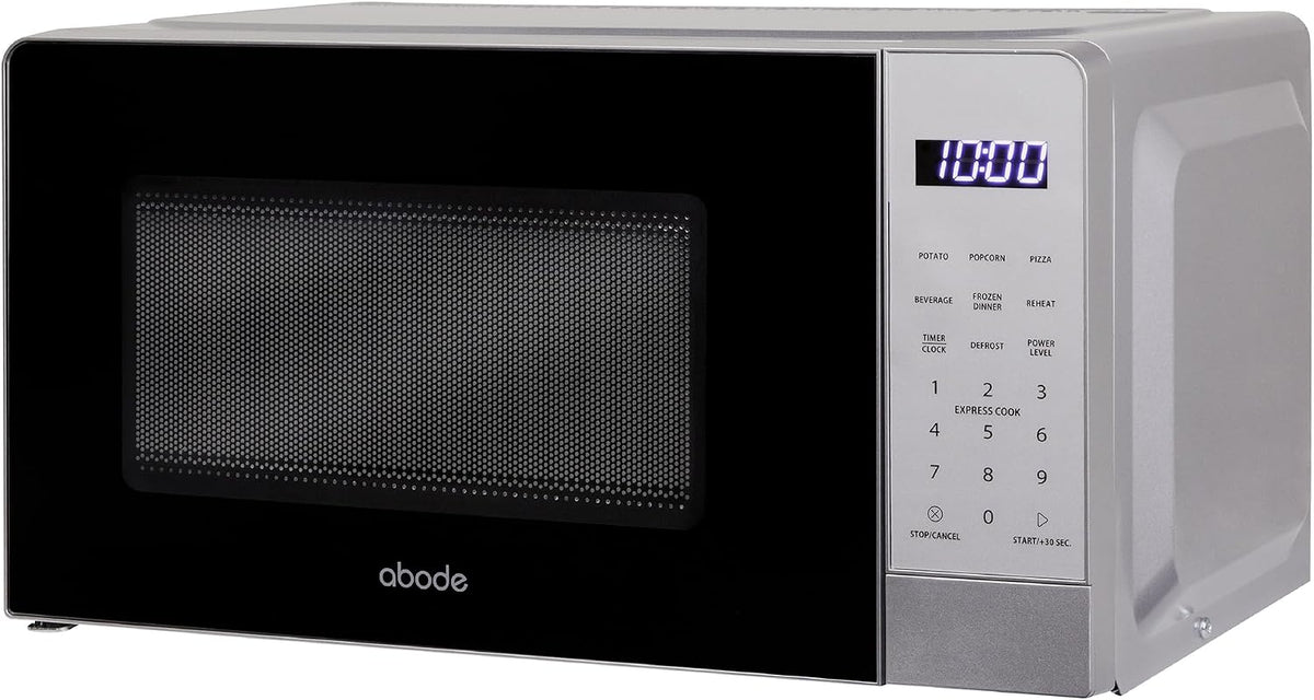 Abode Touch Control Microwave 20 Litre Black Digital 700W with Clock & Timer, 5 Auto Cook Settings & Defrost, 10 Power Levels AMT2012B (Touch Control, Silver)