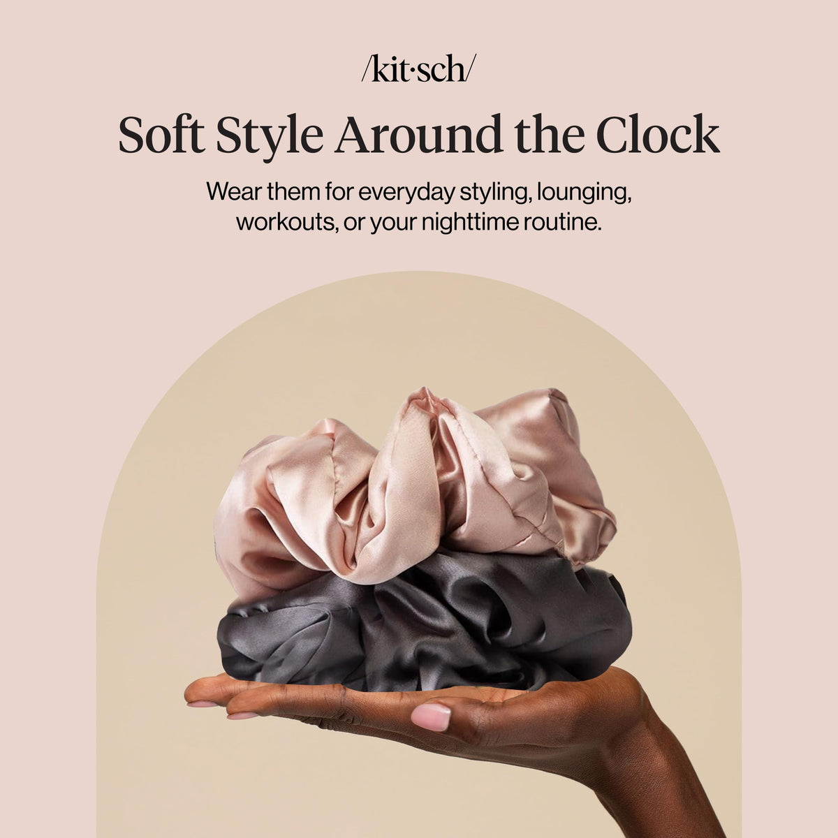 Kitsch Satin Scrunchies for Women 3pcs - Garden Bouquet