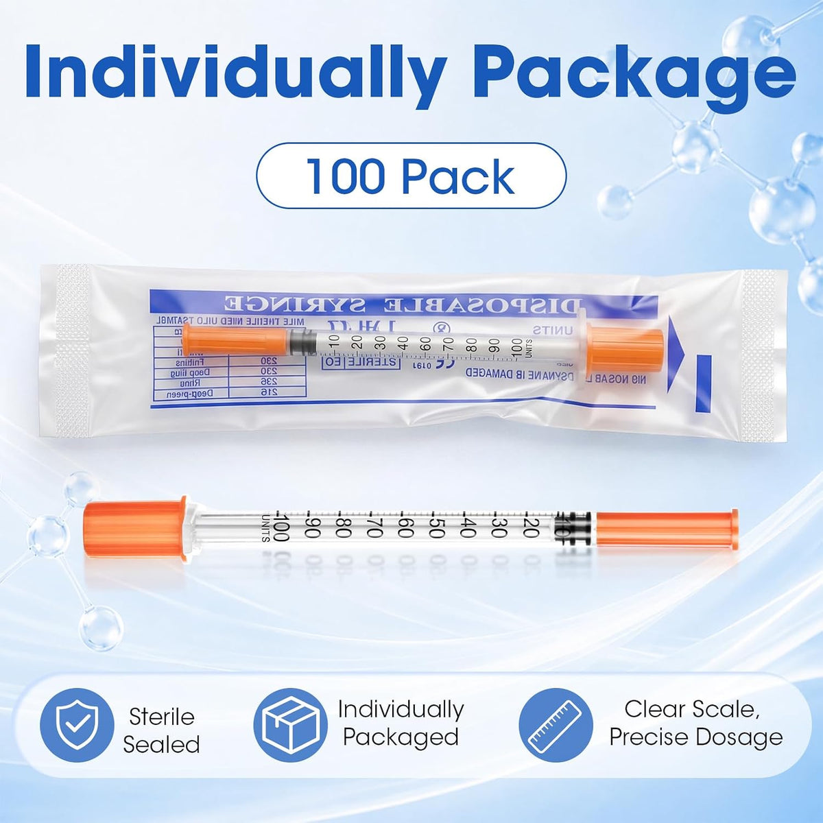 100PCS Transfer Tools, 1ml Plastic Tool 31g (6mm Long), Individually Sealed