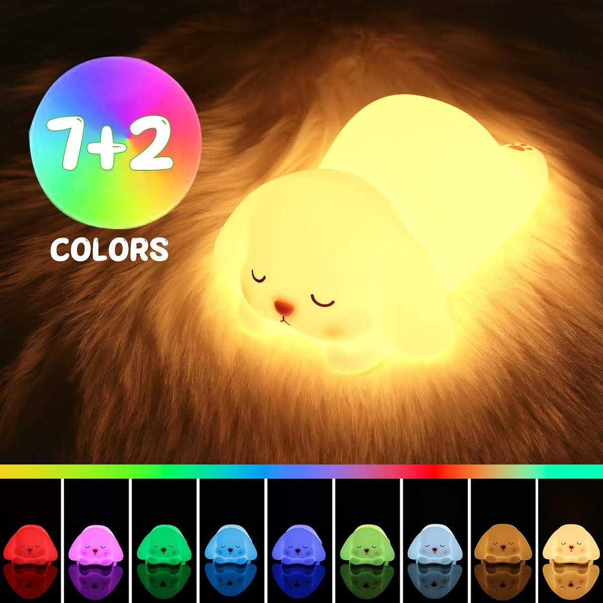 ZKLiLi Cat Night Light for Kids,Cute Night Lamp for Nursery,Squishy Silicone Touch Lights Portable, Gift for Birthday and Christmas for Kids Baby Children (Battery Cat)