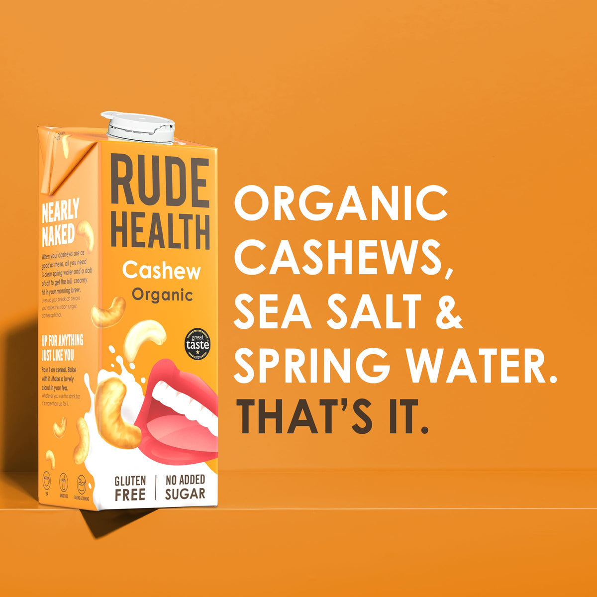 Rude Health 6 x 1 Litre Organic Oat Dairy-Alt Milk, 100% Natural Organic Drink, Lactose Free, Dairy Free & Gluten-Free, No Added Sugar, Award-Winning, Healthy & Vegan, 100% Recyclable Packaging