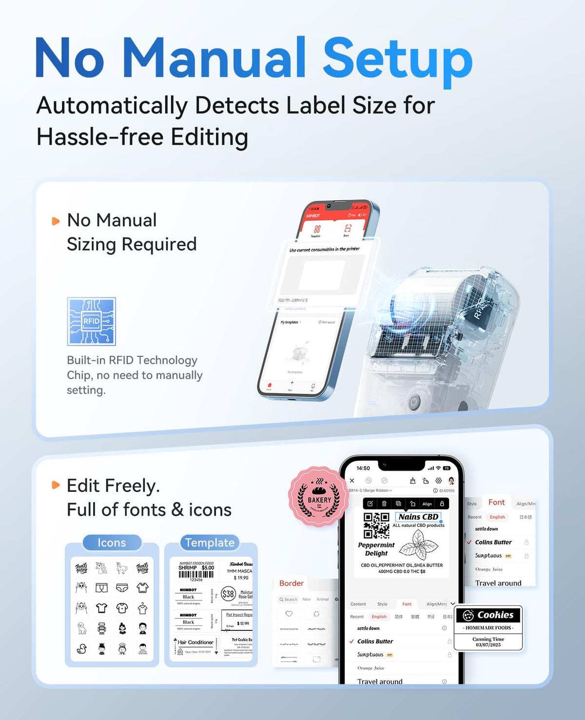 NIIMBOT B1 2-Inch Label Maker, Portable Thermal Printer for Small Business