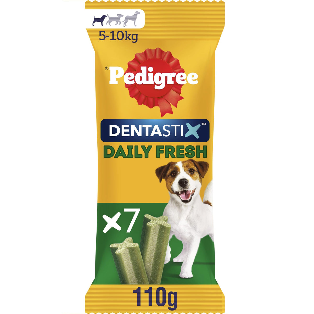 Pedigree DentaStix, Functional Snacks, Daily Dental Chews for Small Dogs (5 -10 kg), Megapack of 16 x 7 (112 Sticks)