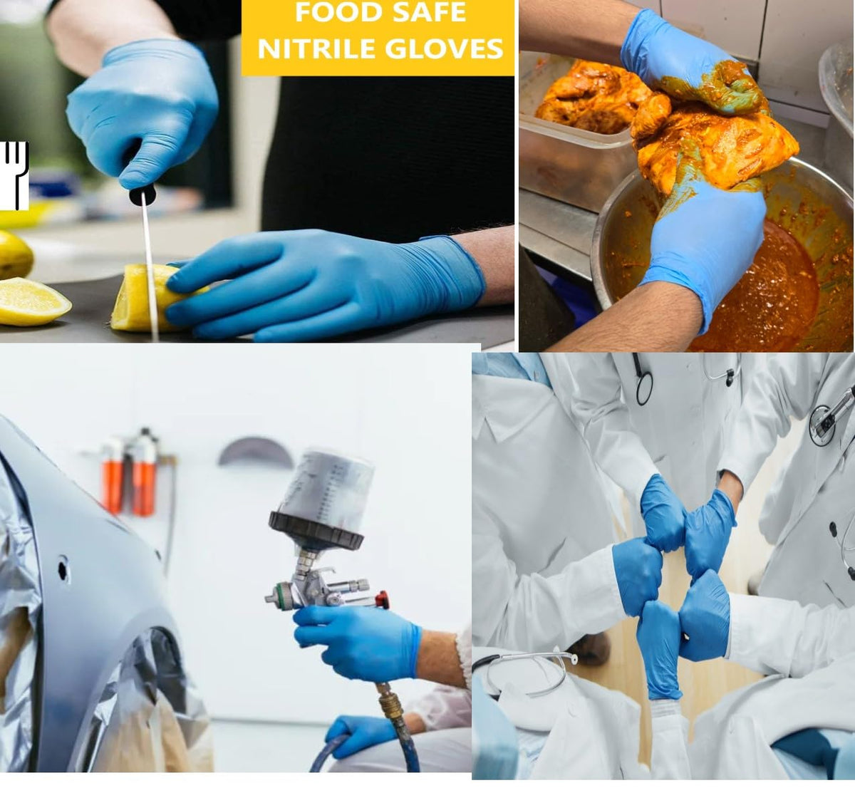 2000 Disposable Gloves Extra Large Blue Nitrile Examination Gloves Medical, Food, Care, Mechanical, Industrial, Hair & Beauty, Janitorial, Multipurpose-Powder Free (2000 Gloves, Extra Large)