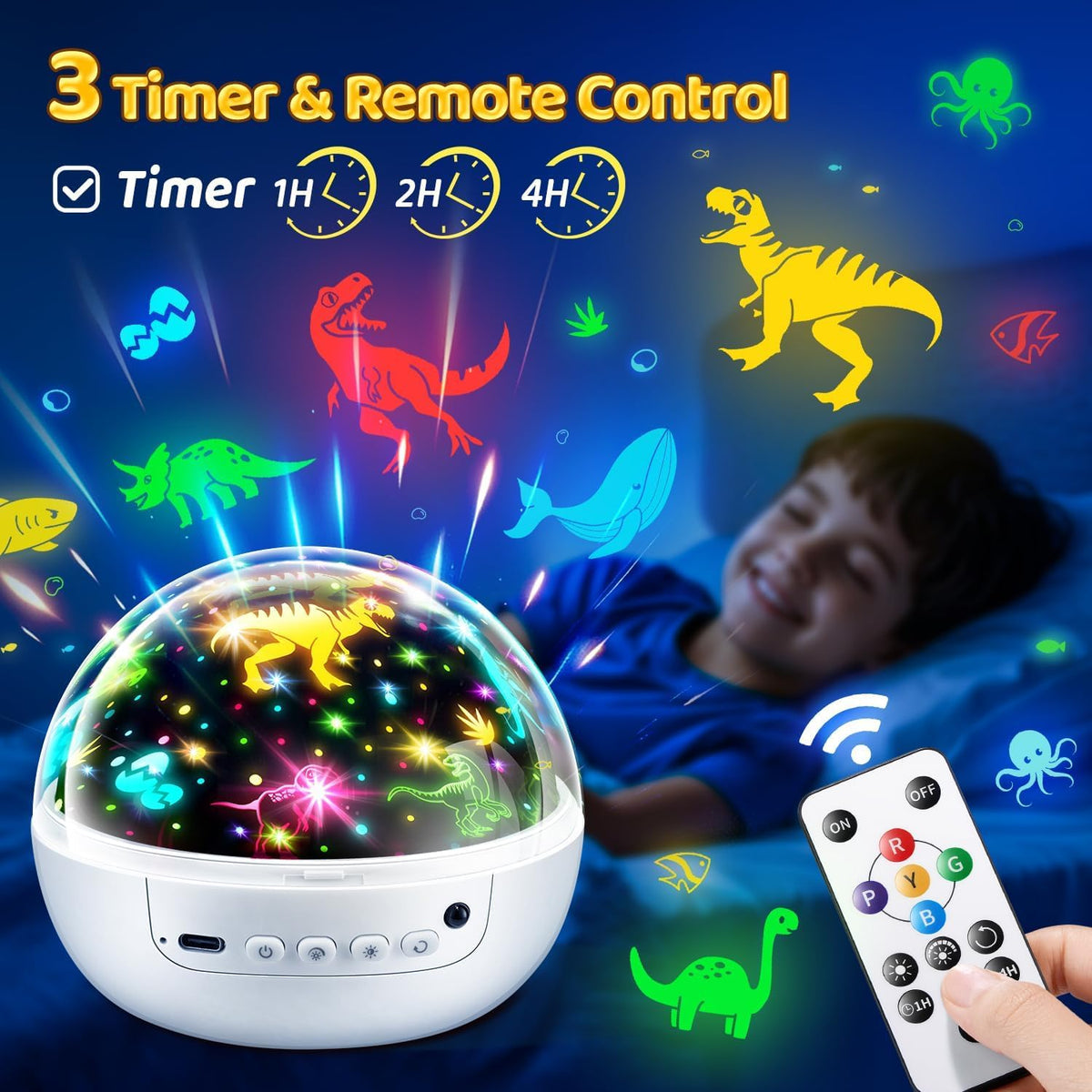 Night Light Projector 93 Lighting Mode,Baby Toys Gift Dimmable+Timer+Remote