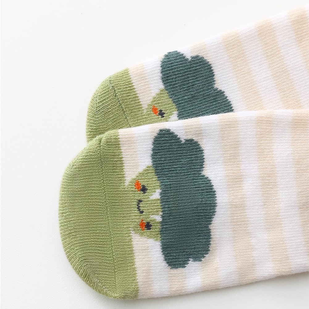 FedMois 5 Pairs Baby Kids Anti-slip Socks Cotton non skid Ankle Socks Animals