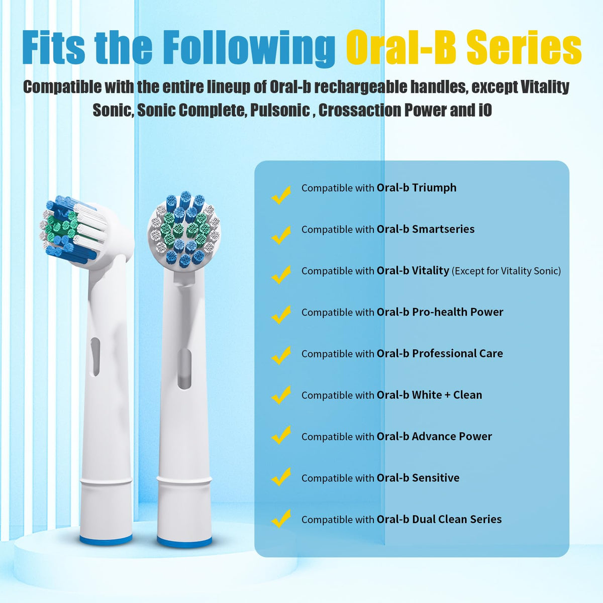 20 Pack Toothbrush Replacement Heads Black Compatible with Oral B Professional Soft Clean Electric Toothbrush Head Heads Refill Pro 500/1000/1500/3000/3757/5000/7000/7500/8000