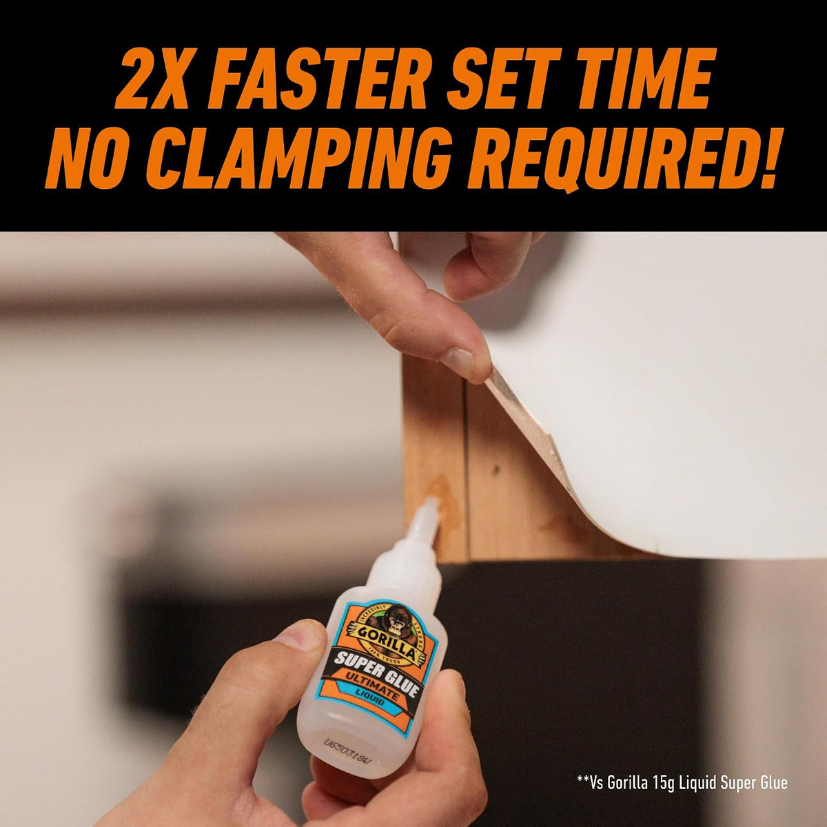 Gorilla Ultimate Super Glue, Clear Glue, 15 Grams (Pack of 1) - Fast-Setting Cyanoacrylate for Quick Fixes & Repairs with Anti-Clog Cap