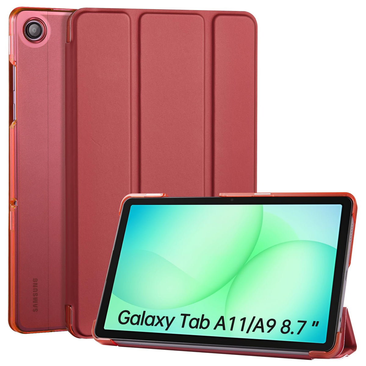 CoBak Case for Samsung Galaxy Tab A11+ Plus 11 Inch 2025/A9+ Plus 2023 - PU Leather Smart Cover with Auto Sleep/Wake for Tab A11+, Translucent Hard Shell, Multi-Viewing Angles, Green Pattern