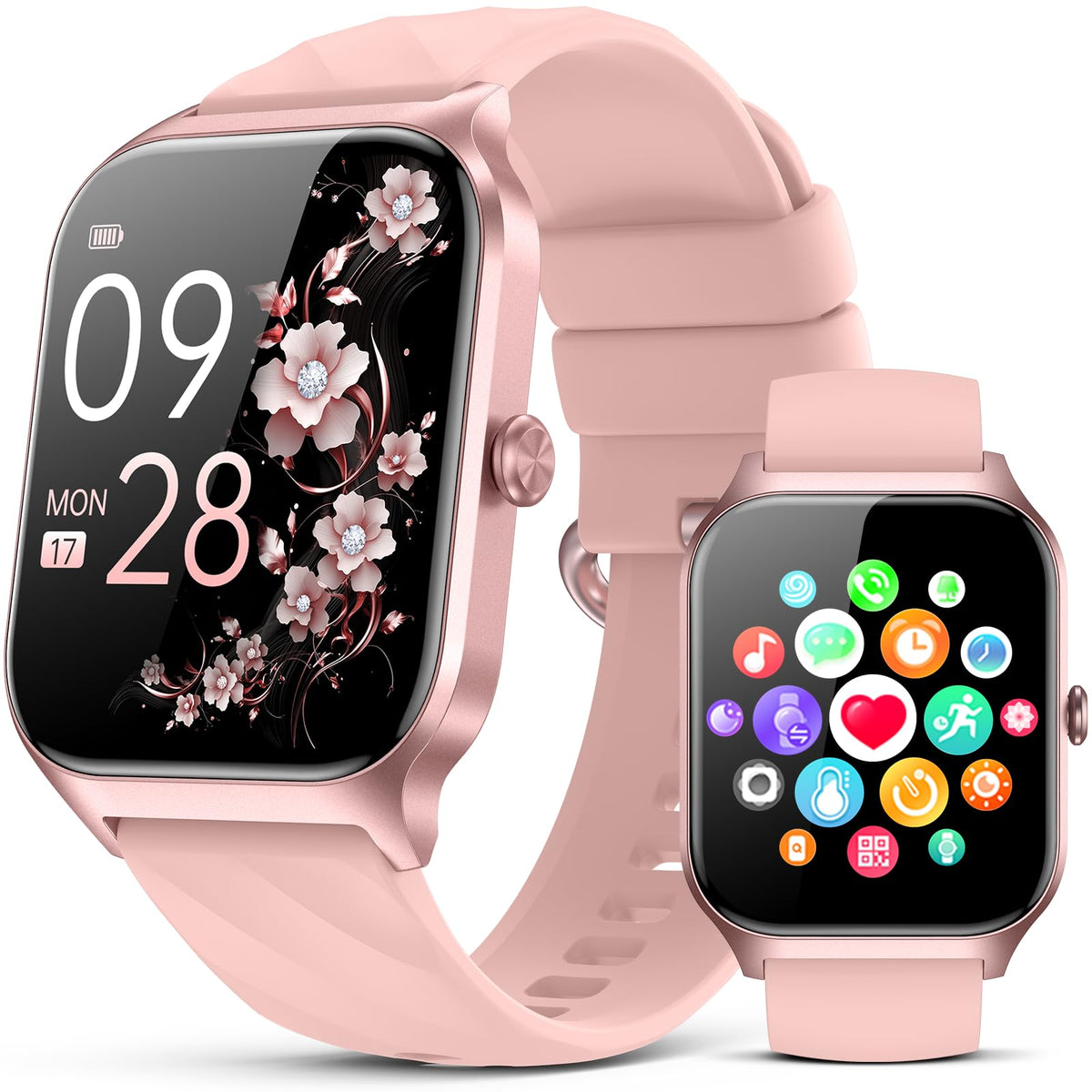 Smart Watch for Women Men - Answer/Make Call, Fitness Tracker Smartwatch for Android iPhone Compatible, Sleep Female Cycle, 120+ Sports Modes Step Counter (Blue, 2 Straps)