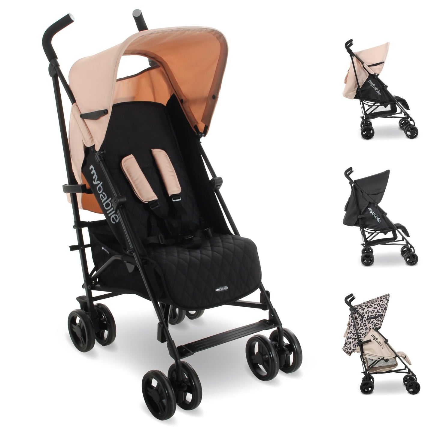 My Babiie MB01 Stroller - from Birth to 4 Years (22kg), Lightweight & Compact Umbrella Fold, Travel Buggy for Toddlers - Pink