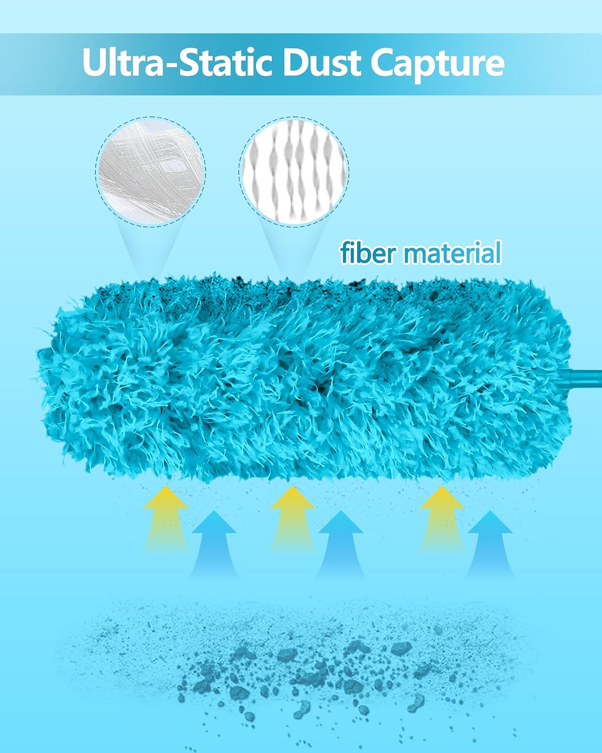 Fogray 2026 Upgraded 240cm Extendable Feather Duster with Soft Silicone Cap