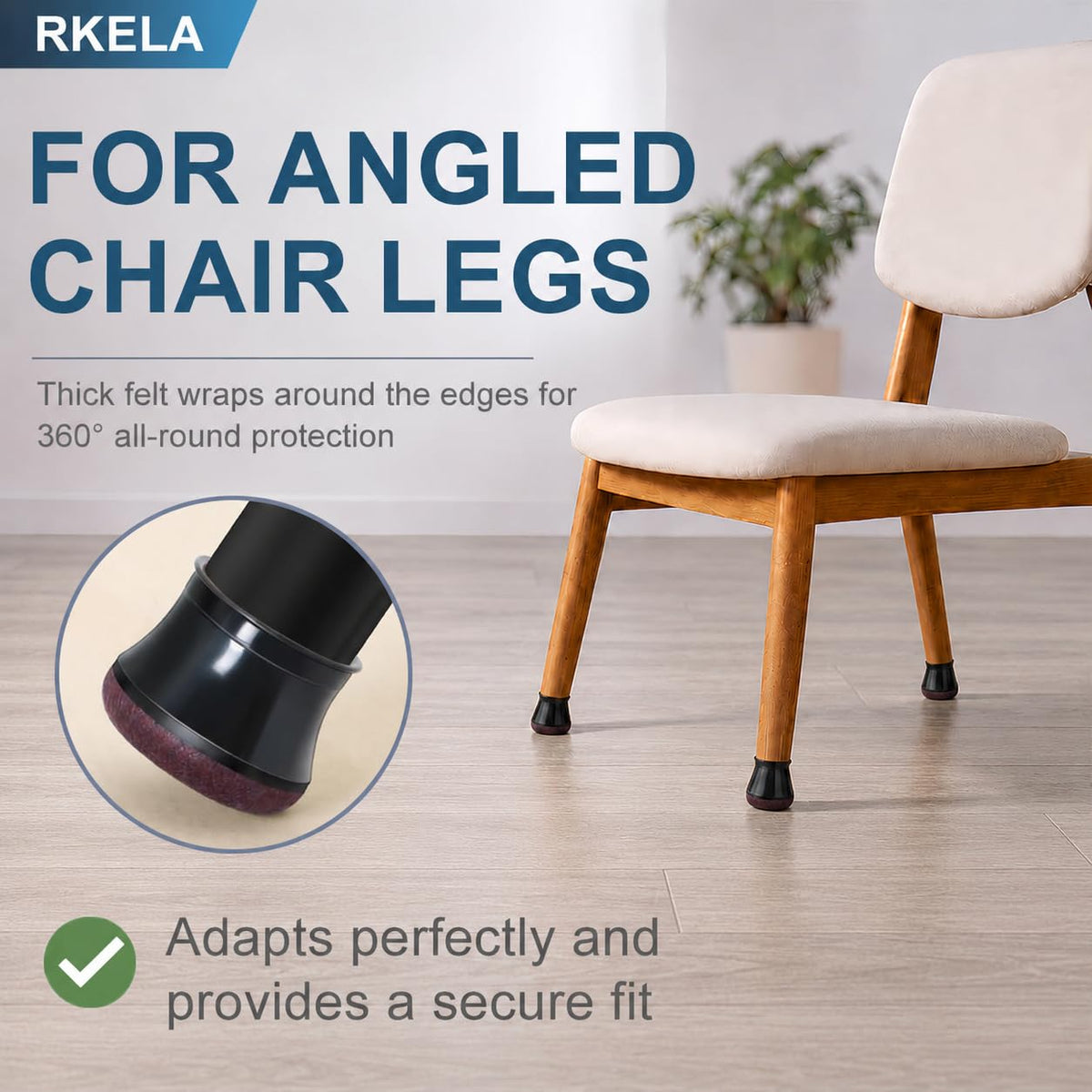 Chair Leg Floor Protectors, 16 Pcs, Medium Round Black