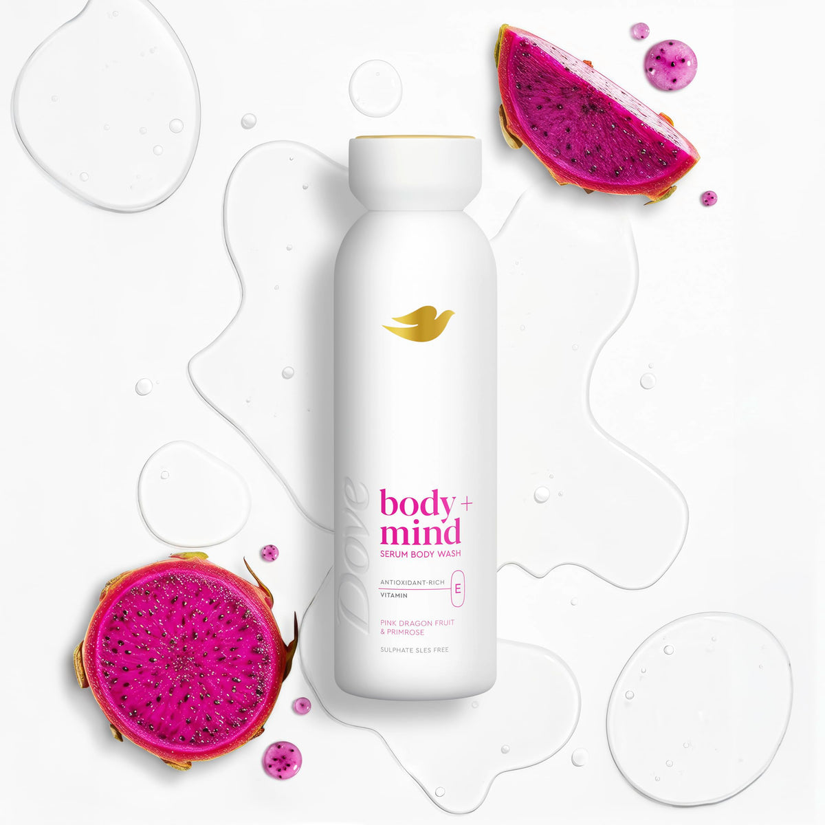 Dove Body + Mind Jojoba Oil & Coconut Milk Serum Body Wash body cleanser with antioxidant-rich vitamin E for glowing skin 350 ml
