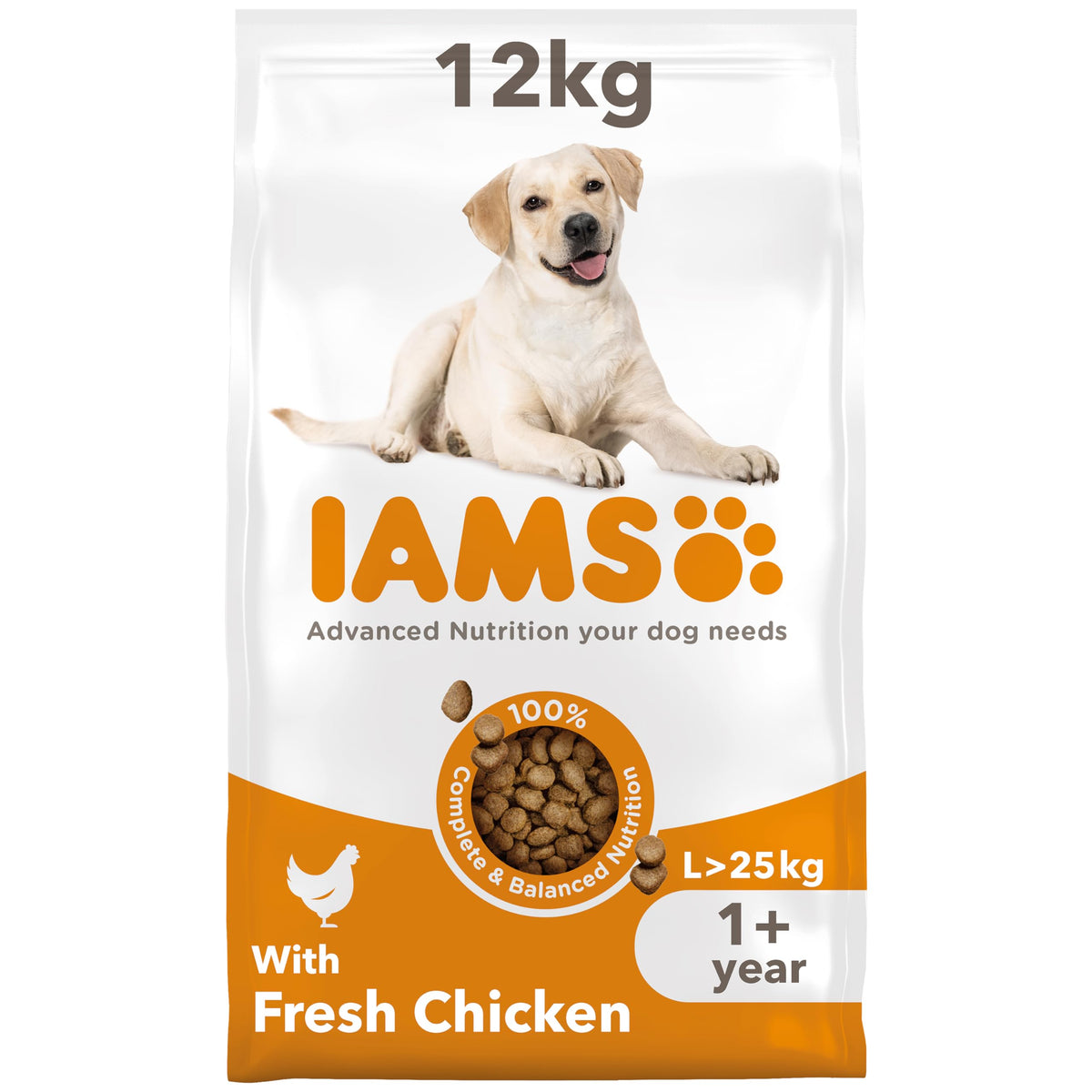 IAMS Adult Large Complete Dry Dog Food Lamb 12kg - With DentalCare System