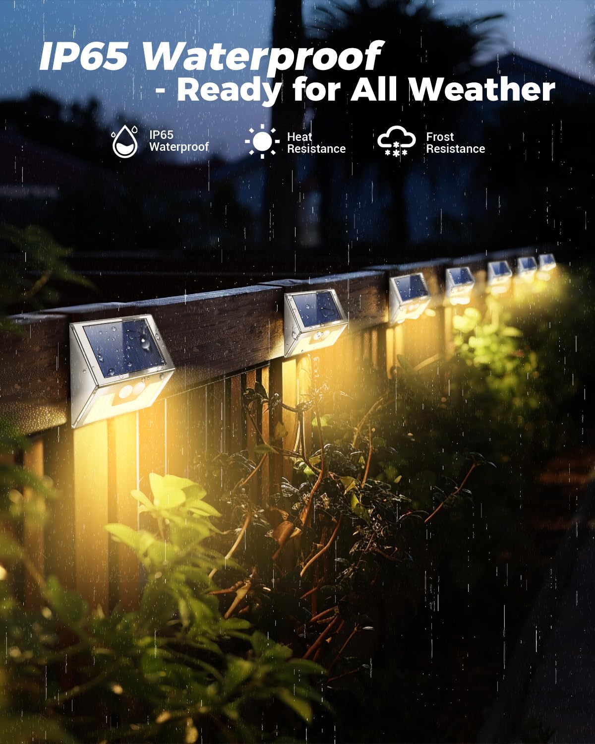 vighep Solar Security Lights Outdoor Motion Sensor, White 318LED Led Solar Powered Light with 3 Lighting Modes, IP65 Waterproof Wireless Pir Wall Light for Outside Garden Fence Yard-Warm White