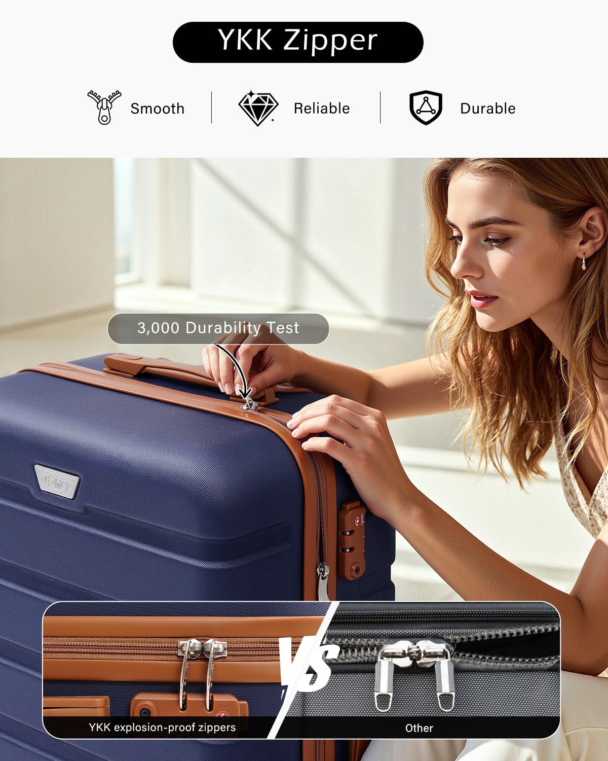 COOLIFE 28 Inch Large Suitcase, ABS+PC, Lightweight Hard Shell Luggage