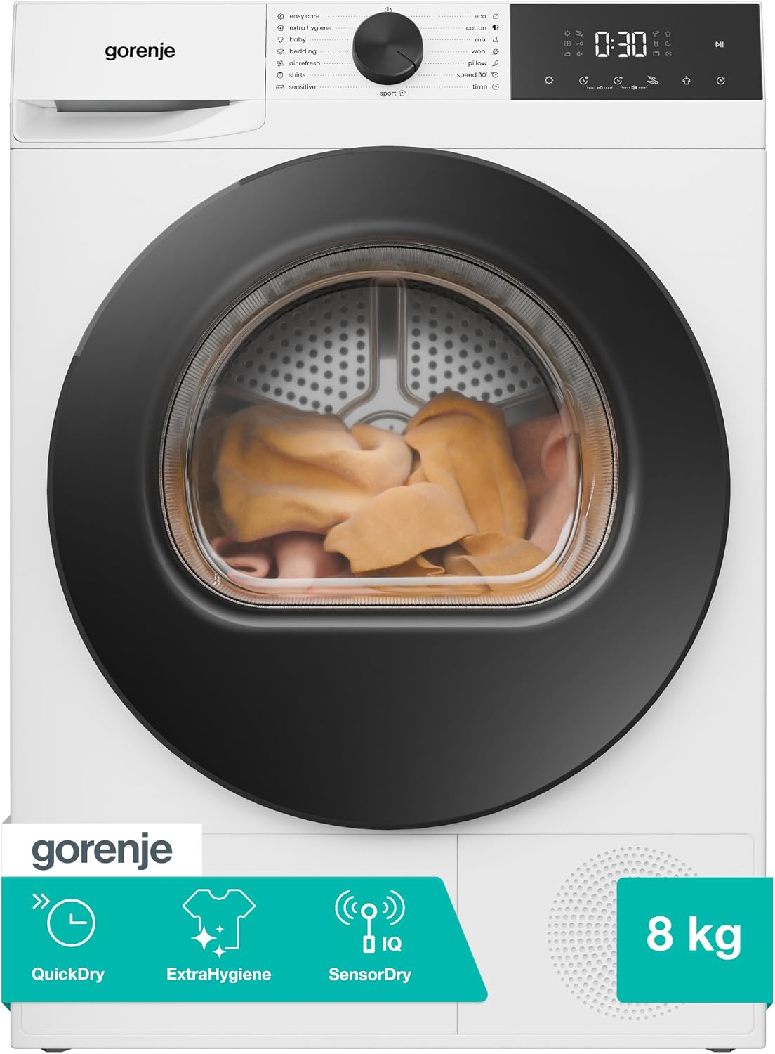 Gorenje DG2P8E/UK 8 kg Freestanding Heat Pump Tumble Dryer, White