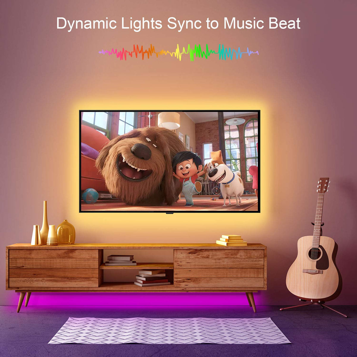 Mexllex LED Strip Lights 30m, Ultra-Long Lights Strip Music Sync Color Changing, Led Lights with App Control Remote, RGB Tape Light for Home Bedroom Party (2x15)