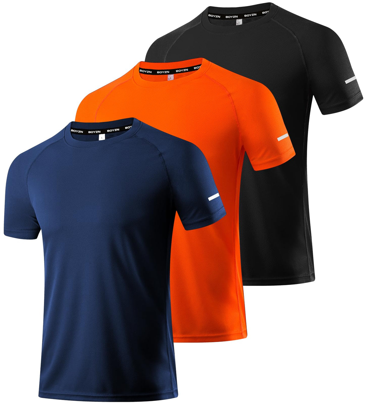 Boyzn 1, 3, 5 or 7 Pack Men's Workout Running Shirts, Dry Fit Moisture Wicking T-Shirt, Gym Athletic Short Sleeve Tee Shirts