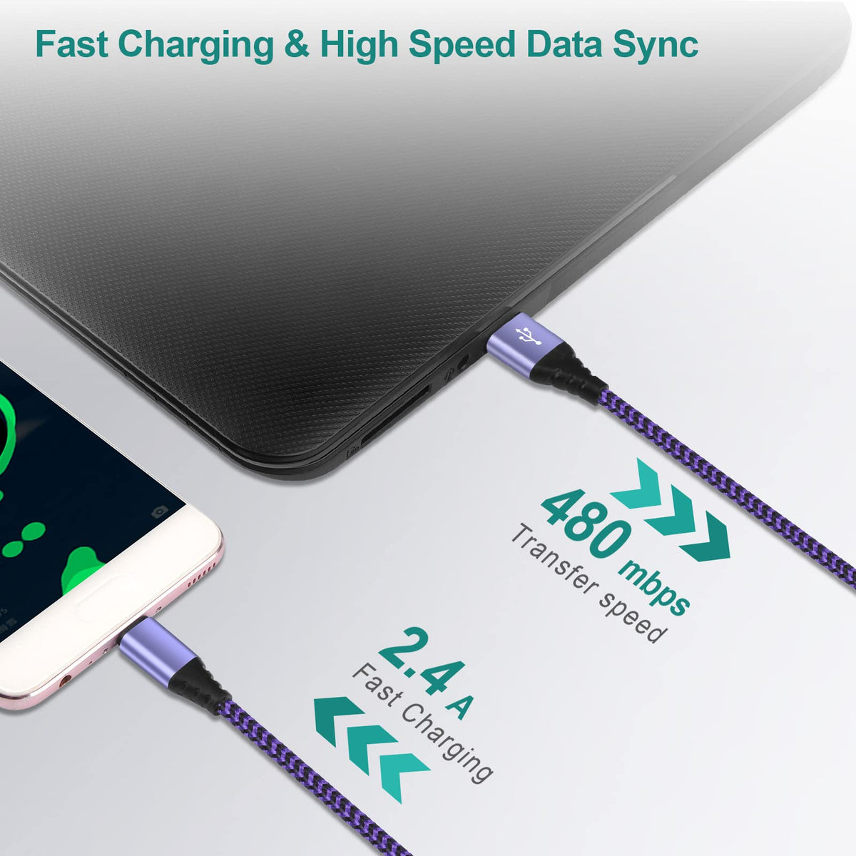 USB C Cable, 6FT/4Pack USB A to USB C Charge Lead Fast Charge Cord