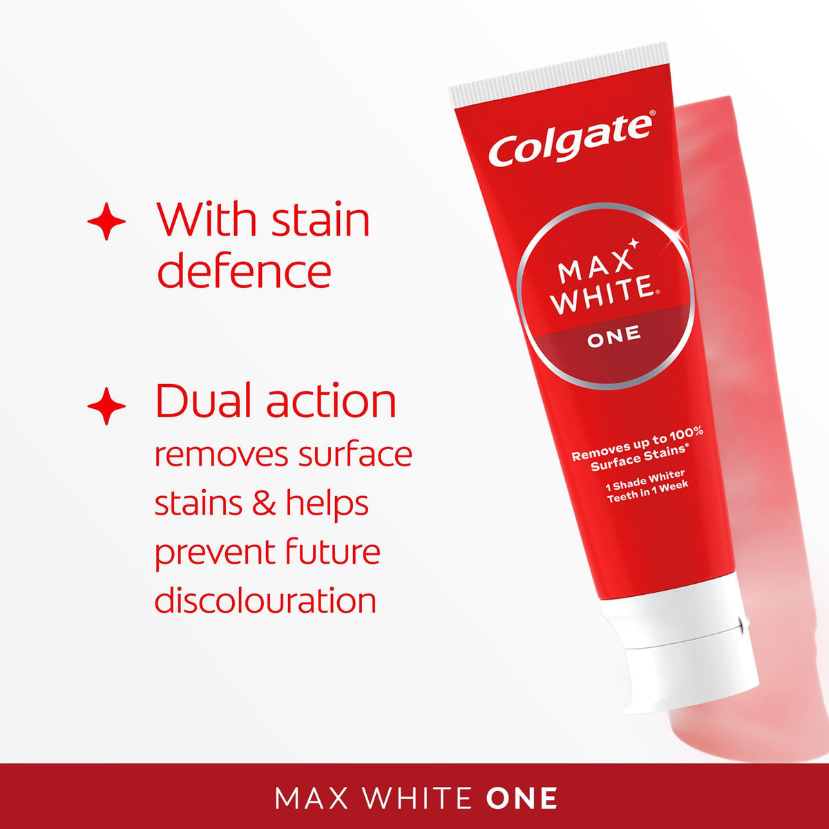 Colgate Max White Purple Reveal Teeth Whitening Toothpaste - Clinically Proven to Remove up to 100% of Surface Stains** - Fluoride Toothpaste - Colgate Multipack - 4 X 75ml