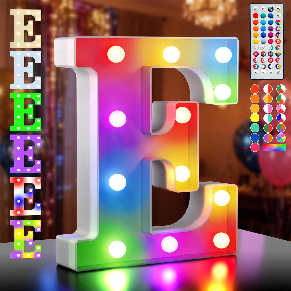 Ledido Pink Glitter Light Up Number 80 for 80th Birthday Decorations