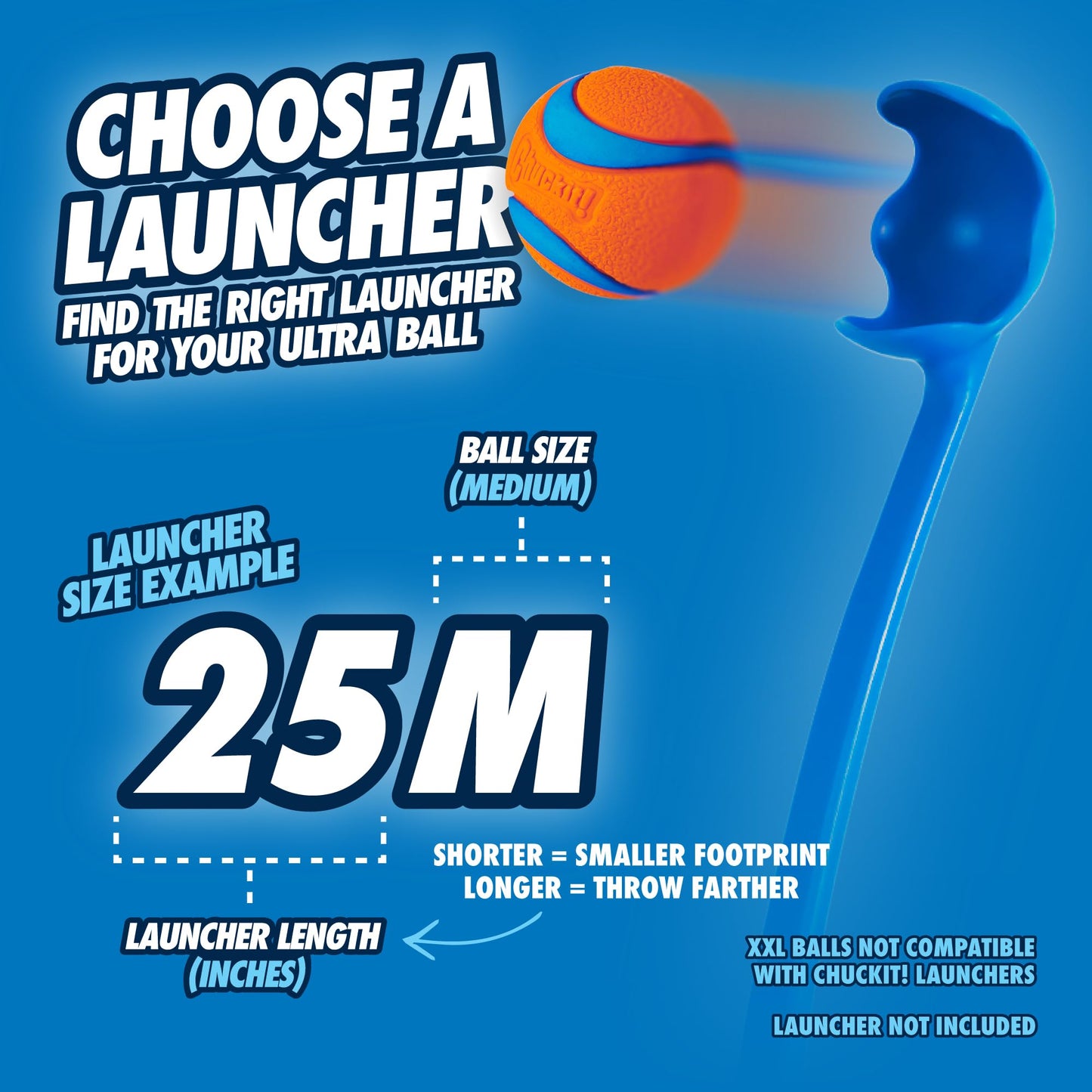 Chuckit! Ultra Ball, Durable High Bounce Rubber Dog Ball, Launcher Compatible, 2 Pack, Medium