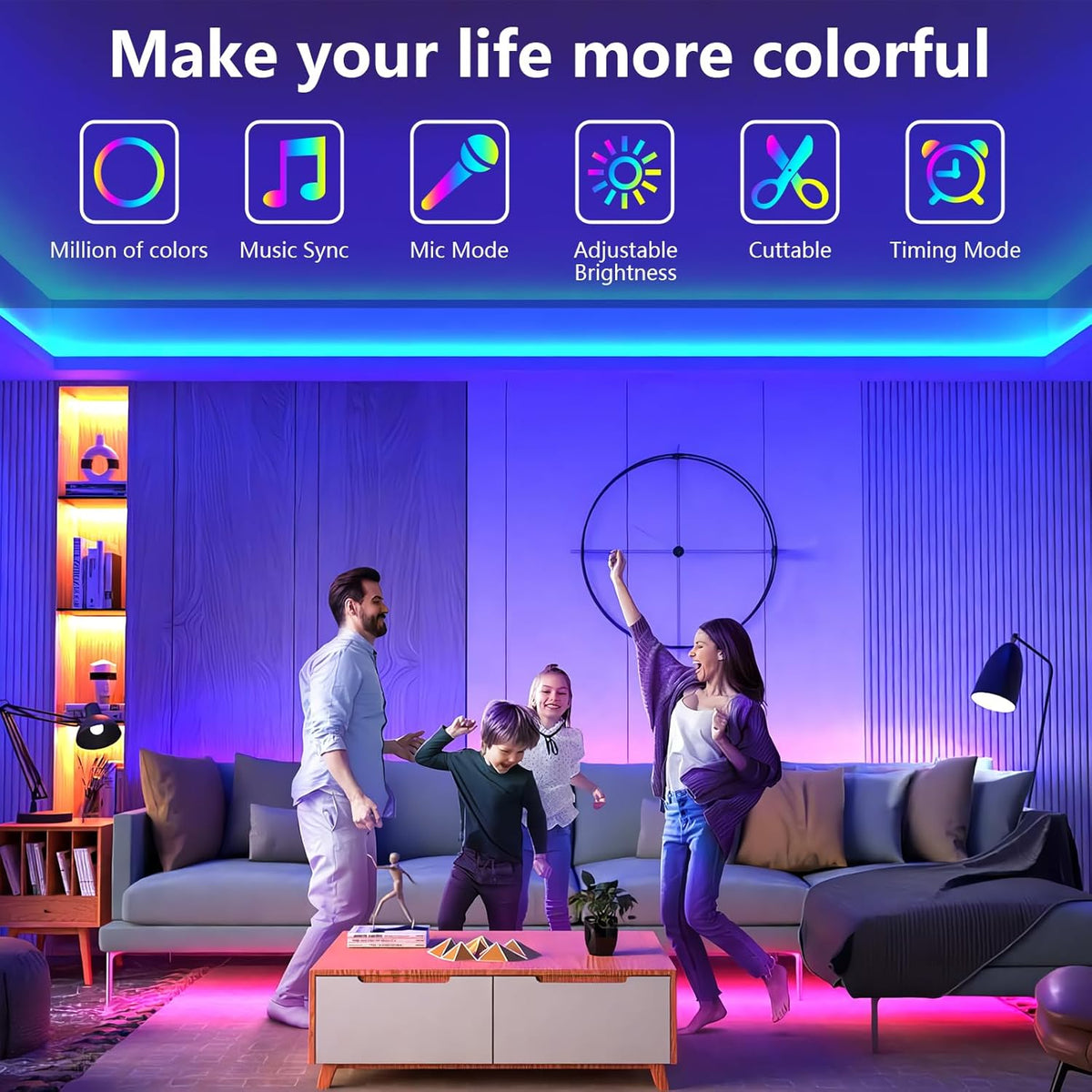 SINWE 65.6FT(20M) LED Strip Lights with App Control, Remote and Music Sync
